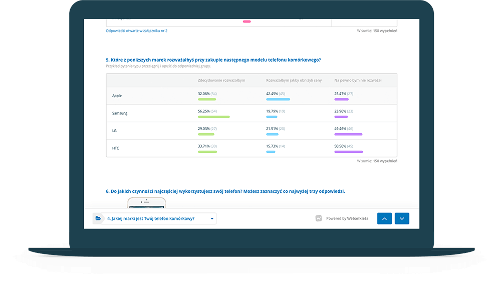 raport z ankiety stworzony na platformie Webankieta