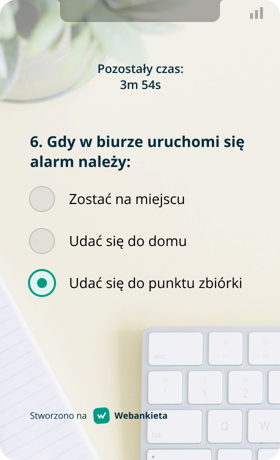 Przykład testu dla pracowników